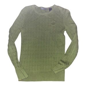 Vintage y2k early 2000s cable knit Liz Claiborne embroidered crest sweater